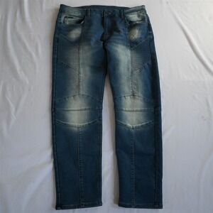 V19-69 Milano Italia 34x30 Slim Tapered Stretch Moto Light Stretch‎ Denim Jeans